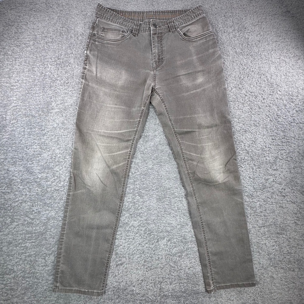 prAna Mens Slim Fit Organic Cotton Gray Denim Pants 32W x 32L M4BD32315